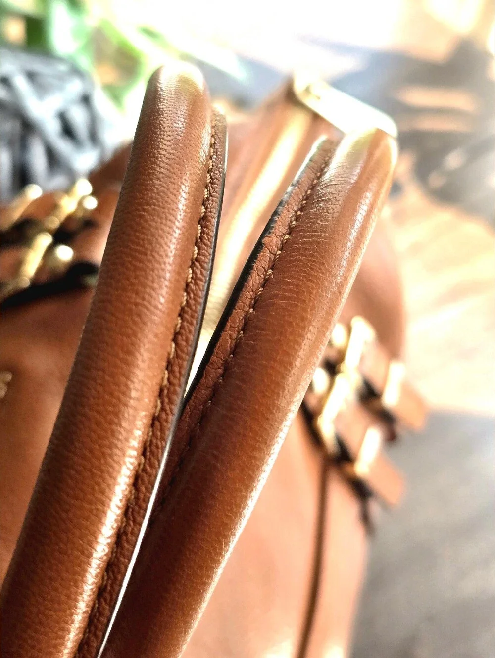 Michael Kors Medium Leigh Vintage Leather Satchel / Crossbody